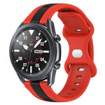 สายซิลิโคนสองสีพร้อมหัวเข็มขัดแบบผีเสื้อขนาด 22 มม. สำหรับ Samsung Galaxy Watch3 ขนาด 45 มม., สำหรับ Samsung Galaxy Watch ขนาด 46 มม., สำหรับ Samsung Gear S3 Classic, สำหรับ Samsung Gear S3 Frontier