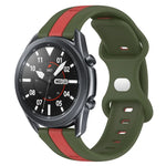 สายซิลิโคนสองสีพร้อมหัวเข็มขัดแบบผีเสื้อขนาด 22 มม. สำหรับ Samsung Galaxy Watch3 ขนาด 45 มม., สำหรับ Samsung Galaxy Watch ขนาด 46 มม., สำหรับ Samsung Gear S3 Classic, สำหรับ Samsung Gear S3 Frontier