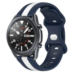 สายซิลิโคนสองสีพร้อมหัวเข็มขัดแบบผีเสื้อขนาด 22 มม. สำหรับ Samsung Galaxy Watch3 ขนาด 45 มม., สำหรับ Samsung Galaxy Watch ขนาด 46 มม., สำหรับ Samsung Gear S3 Classic, สำหรับ Samsung Gear S3 Frontier