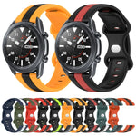 สายซิลิโคนสองสีพร้อมหัวเข็มขัดแบบผีเสื้อขนาด 22 มม. สำหรับ Samsung Galaxy Watch3 ขนาด 45 มม., สำหรับ Samsung Galaxy Watch ขนาด 46 มม., สำหรับ Samsung Gear S3 Classic, สำหรับ Samsung Gear S3 Frontier