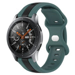 สายซิลิโคนสองสีพร้อมหัวเข็มขัดแบบผีเสื้อขนาด 22 มม. สำหรับ Samsung Galaxy Watch3 ขนาด 45 มม., สำหรับ Samsung Galaxy Watch ขนาด 46 มม., สำหรับ Samsung Gear S3 Classic, สำหรับ Samsung Gear S3 Frontier