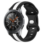 สายซิลิโคนสองสีพร้อมหัวเข็มขัดแบบผีเสื้อขนาด 22 มม. สำหรับ Samsung Galaxy Watch3 ขนาด 45 มม., สำหรับ Samsung Galaxy Watch ขนาด 46 มม., สำหรับ Samsung Gear S3 Classic, สำหรับ Samsung Gear S3 Frontier