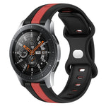 สายซิลิโคนสองสีพร้อมหัวเข็มขัดแบบผีเสื้อขนาด 22 มม. สำหรับ Samsung Galaxy Watch3 ขนาด 45 มม., สำหรับ Samsung Galaxy Watch ขนาด 46 มม., สำหรับ Samsung Gear S3 Classic, สำหรับ Samsung Gear S3 Frontier