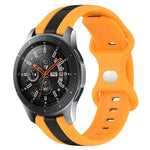 สายซิลิโคนสองสีพร้อมหัวเข็มขัดแบบผีเสื้อขนาด 22 มม. สำหรับ Samsung Galaxy Watch3 ขนาด 45 มม., สำหรับ Samsung Galaxy Watch ขนาด 46 มม., สำหรับ Samsung Gear S3 Classic, สำหรับ Samsung Gear S3 Frontier