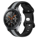 สายซิลิโคนสองสีพร้อมหัวเข็มขัดแบบผีเสื้อขนาด 22 มม. สำหรับ Samsung Galaxy Watch3 ขนาด 45 มม., สำหรับ Samsung Galaxy Watch ขนาด 46 มม., สำหรับ Samsung Gear S3 Classic, สำหรับ Samsung Gear S3 Frontier