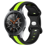 สายซิลิโคนสองสีพร้อมหัวเข็มขัดแบบผีเสื้อขนาด 22 มม. สำหรับ Samsung Galaxy Watch3 ขนาด 45 มม., สำหรับ Samsung Galaxy Watch ขนาด 46 มม., สำหรับ Samsung Gear S3 Classic, สำหรับ Samsung Gear S3 Frontier