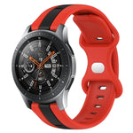 สายซิลิโคนสองสีพร้อมหัวเข็มขัดแบบผีเสื้อขนาด 22 มม. สำหรับ Samsung Galaxy Watch3 ขนาด 45 มม., สำหรับ Samsung Galaxy Watch ขนาด 46 มม., สำหรับ Samsung Gear S3 Classic, สำหรับ Samsung Gear S3 Frontier