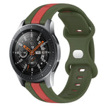 สายซิลิโคนสองสีพร้อมหัวเข็มขัดแบบผีเสื้อขนาด 22 มม. สำหรับ Samsung Galaxy Watch3 ขนาด 45 มม., สำหรับ Samsung Galaxy Watch ขนาด 46 มม., สำหรับ Samsung Gear S3 Classic, สำหรับ Samsung Gear S3 Frontier