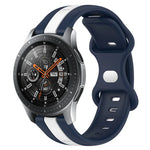 สายซิลิโคนสองสีพร้อมหัวเข็มขัดแบบผีเสื้อขนาด 22 มม. สำหรับ Samsung Galaxy Watch3 ขนาด 45 มม., สำหรับ Samsung Galaxy Watch ขนาด 46 มม., สำหรับ Samsung Gear S3 Classic, สำหรับ Samsung Gear S3 Frontier