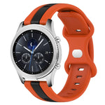 สายซิลิโคนสองสีพร้อมหัวเข็มขัดแบบผีเสื้อขนาด 22 มม. สำหรับ Samsung Galaxy Watch3 ขนาด 45 มม., สำหรับ Samsung Galaxy Watch ขนาด 46 มม., สำหรับ Samsung Gear S3 Classic, สำหรับ Samsung Gear S3 Frontier