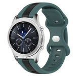 สายซิลิโคนสองสีพร้อมหัวเข็มขัดแบบผีเสื้อขนาด 22 มม. สำหรับ Samsung Galaxy Watch3 ขนาด 45 มม., สำหรับ Samsung Galaxy Watch ขนาด 46 มม., สำหรับ Samsung Gear S3 Classic, สำหรับ Samsung Gear S3 Frontier
