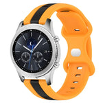 สายซิลิโคนสองสีพร้อมหัวเข็มขัดแบบผีเสื้อขนาด 22 มม. สำหรับ Samsung Galaxy Watch3 ขนาด 45 มม., สำหรับ Samsung Galaxy Watch ขนาด 46 มม., สำหรับ Samsung Gear S3 Classic, สำหรับ Samsung Gear S3 Frontier