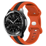 สายซิลิโคนสองสีพร้อมหัวเข็มขัดแบบผีเสื้อขนาด 22 มม. สำหรับ Samsung Galaxy Watch3 ขนาด 45 มม., สำหรับ Samsung Galaxy Watch ขนาด 46 มม., สำหรับ Samsung Gear S3 Classic, สำหรับ Samsung Gear S3 Frontier