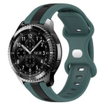 สายซิลิโคนสองสีพร้อมหัวเข็มขัดแบบผีเสื้อขนาด 22 มม. สำหรับ Samsung Galaxy Watch3 ขนาด 45 มม., สำหรับ Samsung Galaxy Watch ขนาด 46 มม., สำหรับ Samsung Gear S3 Classic, สำหรับ Samsung Gear S3 Frontier