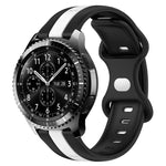 สายซิลิโคนสองสีพร้อมหัวเข็มขัดแบบผีเสื้อขนาด 22 มม. สำหรับ Samsung Galaxy Watch3 ขนาด 45 มม., สำหรับ Samsung Galaxy Watch ขนาด 46 มม., สำหรับ Samsung Gear S3 Classic, สำหรับ Samsung Gear S3 Frontier