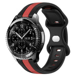 สายซิลิโคนสองสีพร้อมหัวเข็มขัดแบบผีเสื้อขนาด 22 มม. สำหรับ Samsung Galaxy Watch3 ขนาด 45 มม., สำหรับ Samsung Galaxy Watch ขนาด 46 มม., สำหรับ Samsung Gear S3 Classic, สำหรับ Samsung Gear S3 Frontier