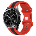 สายซิลิโคนสองสีพร้อมหัวเข็มขัดแบบผีเสื้อขนาด 22 มม. สำหรับ Samsung Galaxy Watch3 ขนาด 45 มม., สำหรับ Samsung Galaxy Watch ขนาด 46 มม., สำหรับ Samsung Gear S3 Classic, สำหรับ Samsung Gear S3 Frontier