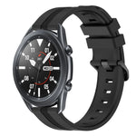 สายรัดนาฬิกาซิลิโคนลายเส้นเว้าขนาด 22 มม. สำหรับ Samsung Galaxy Watch3 ขนาด 45 มม., สำหรับ Samsung Galaxy Watch ขนาด 46 มม., สำหรับ Samsung Gear S3 Classic, สำหรับ Samsung Gear S3 Frontier