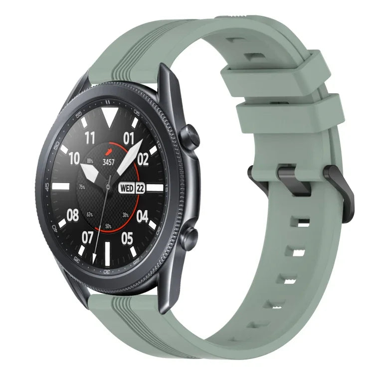 สายรัดนาฬิกาซิลิโคนลายเส้นเว้าขนาด 22 มม. สำหรับ Samsung Galaxy Watch3 ขนาด 45 มม., สำหรับ Samsung Galaxy Watch ขนาด 46 มม., สำหรับ Samsung Gear S3 Classic, สำหรับ Samsung Gear S3 Frontier