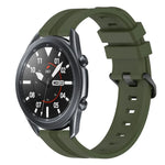สายรัดนาฬิกาซิลิโคนลายเส้นเว้าขนาด 22 มม. สำหรับ Samsung Galaxy Watch3 ขนาด 45 มม., สำหรับ Samsung Galaxy Watch ขนาด 46 มม., สำหรับ Samsung Gear S3 Classic, สำหรับ Samsung Gear S3 Frontier