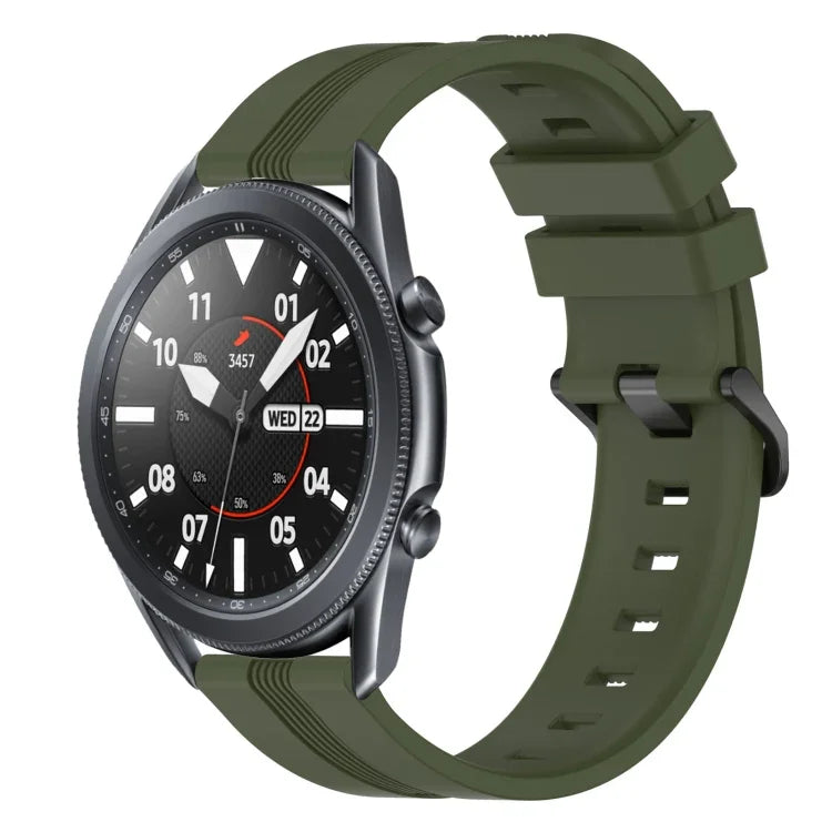 สายรัดนาฬิกาซิลิโคนลายเส้นเว้าขนาด 22 มม. สำหรับ Samsung Galaxy Watch3 ขนาด 45 มม., สำหรับ Samsung Galaxy Watch ขนาด 46 มม., สำหรับ Samsung Gear S3 Classic, สำหรับ Samsung Gear S3 Frontier