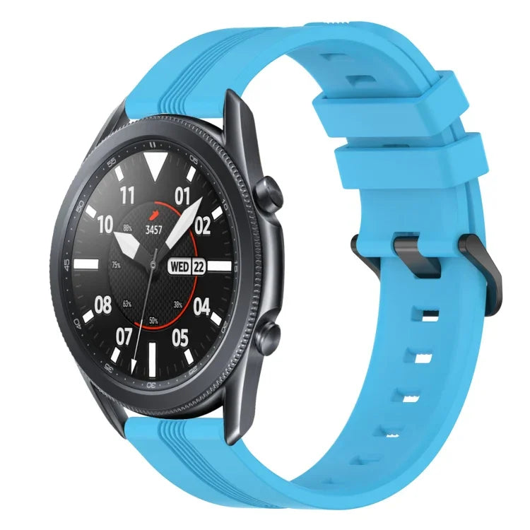สายรัดนาฬิกาซิลิโคนลายเส้นเว้าขนาด 22 มม. สำหรับ Samsung Galaxy Watch3 ขนาด 45 มม., สำหรับ Samsung Galaxy Watch ขนาด 46 มม., สำหรับ Samsung Gear S3 Classic, สำหรับ Samsung Gear S3 Frontier