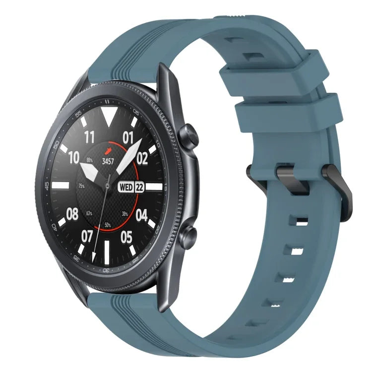 สายรัดนาฬิกาซิลิโคนลายเส้นเว้าขนาด 22 มม. สำหรับ Samsung Galaxy Watch3 ขนาด 45 มม., สำหรับ Samsung Galaxy Watch ขนาด 46 มม., สำหรับ Samsung Gear S3 Classic, สำหรับ Samsung Gear S3 Frontier