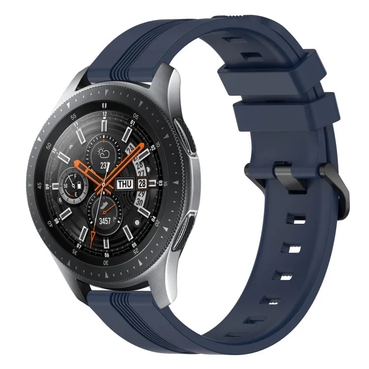 สายรัดนาฬิกาซิลิโคนลายเส้นเว้าขนาด 22 มม. สำหรับ Samsung Galaxy Watch3 ขนาด 45 มม., สำหรับ Samsung Galaxy Watch ขนาด 46 มม., สำหรับ Samsung Gear S3 Classic, สำหรับ Samsung Gear S3 Frontier