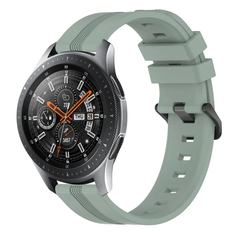 สายรัดนาฬิกาซิลิโคนลายเส้นเว้าขนาด 22 มม. สำหรับ Samsung Galaxy Watch3 ขนาด 45 มม., สำหรับ Samsung Galaxy Watch ขนาด 46 มม., สำหรับ Samsung Gear S3 Classic, สำหรับ Samsung Gear S3 Frontier