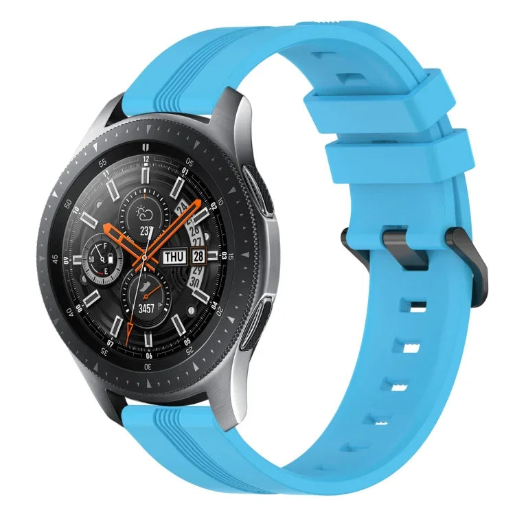 สายรัดนาฬิกาซิลิโคนลายเส้นเว้าขนาด 22 มม. สำหรับ Samsung Galaxy Watch3 ขนาด 45 มม., สำหรับ Samsung Galaxy Watch ขนาด 46 มม., สำหรับ Samsung Gear S3 Classic, สำหรับ Samsung Gear S3 Frontier