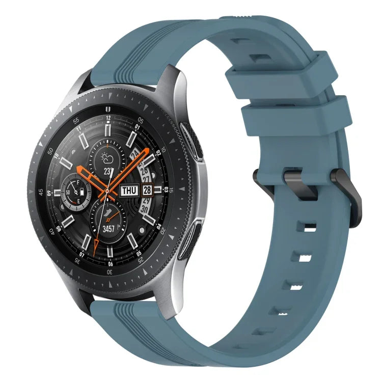 สายรัดนาฬิกาซิลิโคนลายเส้นเว้าขนาด 22 มม. สำหรับ Samsung Galaxy Watch3 ขนาด 45 มม., สำหรับ Samsung Galaxy Watch ขนาด 46 มม., สำหรับ Samsung Gear S3 Classic, สำหรับ Samsung Gear S3 Frontier