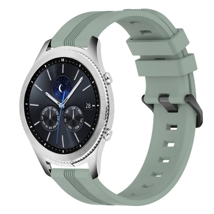 สายรัดนาฬิกาซิลิโคนลายเส้นเว้าขนาด 22 มม. สำหรับ Samsung Galaxy Watch3 ขนาด 45 มม., สำหรับ Samsung Galaxy Watch ขนาด 46 มม., สำหรับ Samsung Gear S3 Classic, สำหรับ Samsung Gear S3 Frontier
