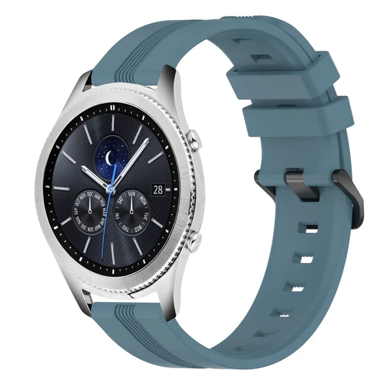 สายรัดนาฬิกาซิลิโคนลายเส้นเว้าขนาด 22 มม. สำหรับ Samsung Galaxy Watch3 ขนาด 45 มม., สำหรับ Samsung Galaxy Watch ขนาด 46 มม., สำหรับ Samsung Gear S3 Classic, สำหรับ Samsung Gear S3 Frontier