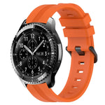 สายรัดนาฬิกาซิลิโคนลายเส้นเว้าขนาด 22 มม. สำหรับ Samsung Galaxy Watch3 ขนาด 45 มม., สำหรับ Samsung Galaxy Watch ขนาด 46 มม., สำหรับ Samsung Gear S3 Classic, สำหรับ Samsung Gear S3 Frontier
