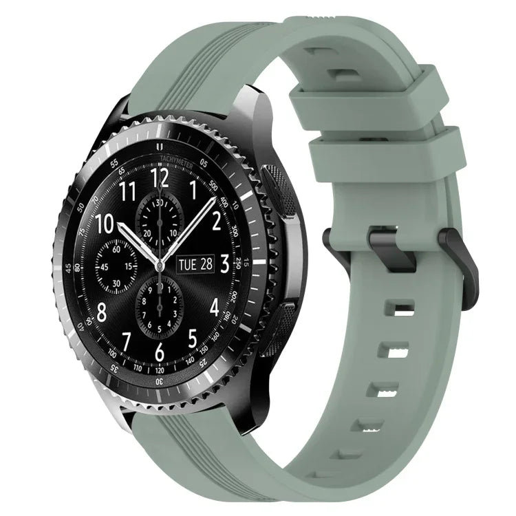 สายรัดนาฬิกาซิลิโคนลายเส้นเว้าขนาด 22 มม. สำหรับ Samsung Galaxy Watch3 ขนาด 45 มม., สำหรับ Samsung Galaxy Watch ขนาด 46 มม., สำหรับ Samsung Gear S3 Classic, สำหรับ Samsung Gear S3 Frontier