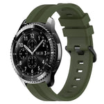 สายรัดนาฬิกาซิลิโคนลายเส้นเว้าขนาด 22 มม. สำหรับ Samsung Galaxy Watch3 ขนาด 45 มม., สำหรับ Samsung Galaxy Watch ขนาด 46 มม., สำหรับ Samsung Gear S3 Classic, สำหรับ Samsung Gear S3 Frontier