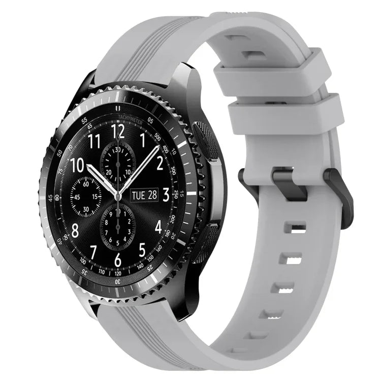สายรัดนาฬิกาซิลิโคนลายเส้นเว้าขนาด 22 มม. สำหรับ Samsung Galaxy Watch3 ขนาด 45 มม., สำหรับ Samsung Galaxy Watch ขนาด 46 มม., สำหรับ Samsung Gear S3 Classic, สำหรับ Samsung Gear S3 Frontier