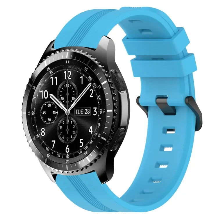 สายรัดนาฬิกาซิลิโคนลายเส้นเว้าขนาด 22 มม. สำหรับ Samsung Galaxy Watch3 ขนาด 45 มม., สำหรับ Samsung Galaxy Watch ขนาด 46 มม., สำหรับ Samsung Gear S3 Classic, สำหรับ Samsung Gear S3 Frontier