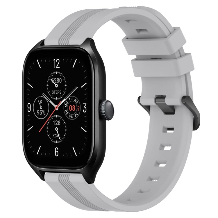 20mm Concave Striped Slicone Watch Band, For Amazfit GTS 4, For Amazfit GTS 3, For Amazfit GTS 2E, For Amazfit GTS 2 Mini