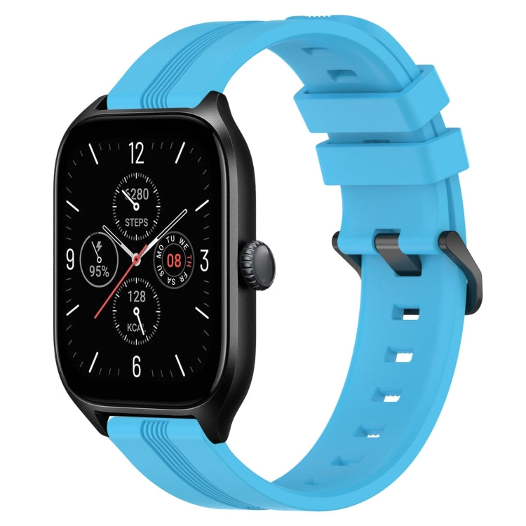 20mm Concave Striped Slicone Watch Band, For Amazfit GTS 4, For Amazfit GTS 3, For Amazfit GTS 2E, For Amazfit GTS 2 Mini