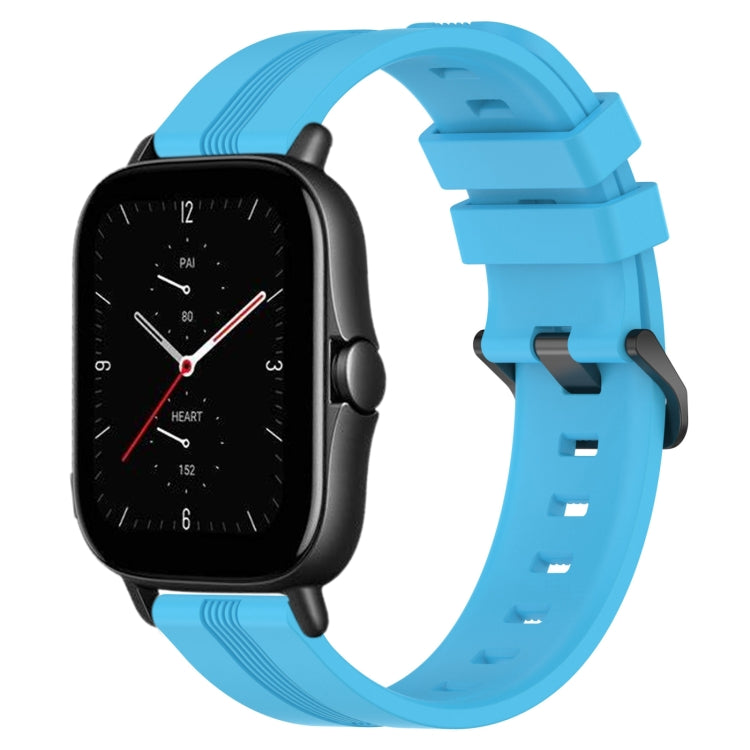 20mm Concave Striped Slicone Watch Band, For Amazfit GTS 4, For Amazfit GTS 3, For Amazfit GTS 2E, For Amazfit GTS 2 Mini
