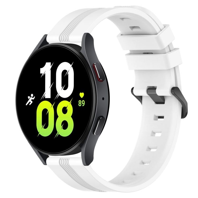 20mm Concave Striped Slicone Watch Band, For Samsung Galaxy Watch5 44mm, For Samsung Galaxy Watch 6 Classic 47mm, For Samsung Galaxy Watch5 40mm, For Samsung Galaxy Watch5 Pro 45mm