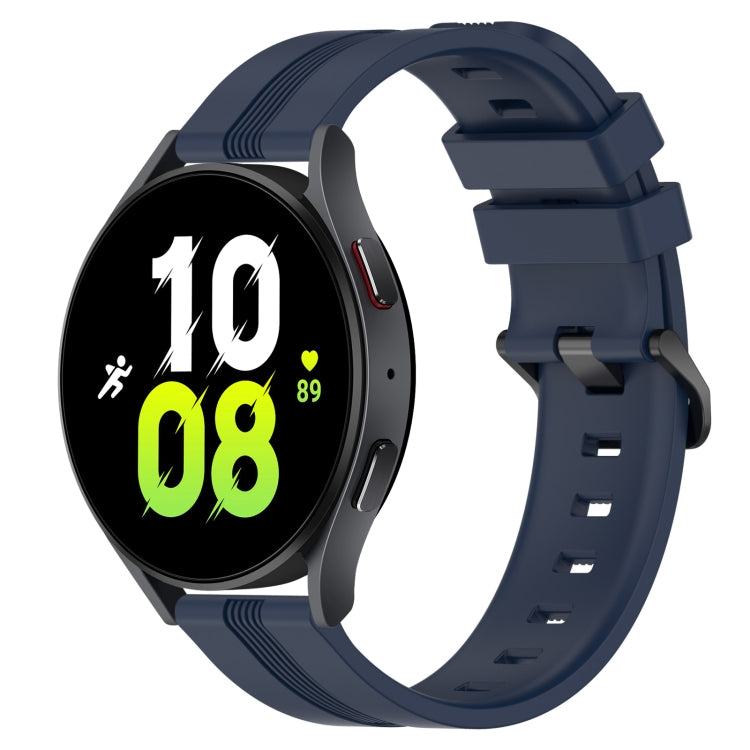 20mm Concave Striped Slicone Watch Band, For Samsung Galaxy Watch5 44mm, For Samsung Galaxy Watch 6 Classic 47mm, For Samsung Galaxy Watch5 40mm, For Samsung Galaxy Watch5 Pro 45mm