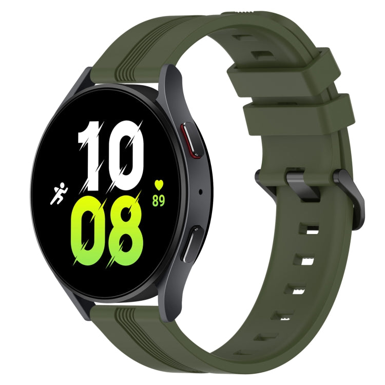 20mm Concave Striped Slicone Watch Band, For Samsung Galaxy Watch5 44mm, For Samsung Galaxy Watch 6 Classic 47mm, For Samsung Galaxy Watch5 40mm, For Samsung Galaxy Watch5 Pro 45mm