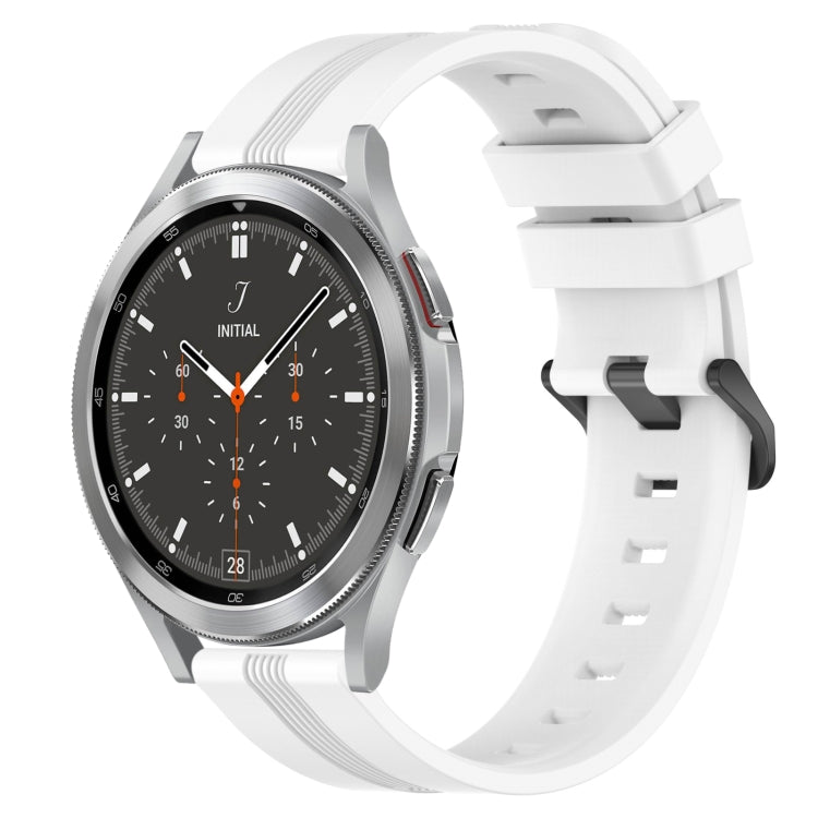 20mm Concave Striped Slicone Watch Band, For Samsung Galaxy Watch4 44mm, For Samsung Galaxy Watch4 40mm, For Samsung  Galaxy Watch 4 Classic 42mm, For Samsung  Galaxy Watch 4 Classic 46mm