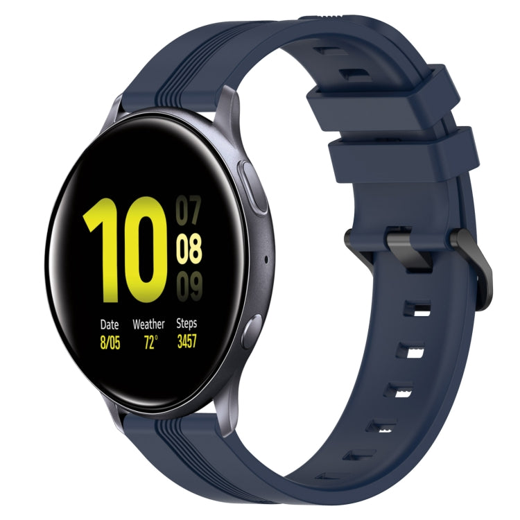 20mm Concave Striped Slicone Watch Band, For Samsung Galaxy Watch Active 2 40mm, For Samsung Galaxy Watch Active 2 44mm, For Samsung Galaxy Watch 42mm, For Samsung Galaxy Watch 6 44mm