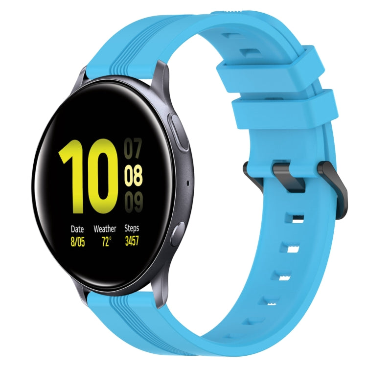 20mm Concave Striped Slicone Watch Band, For Samsung Galaxy Watch Active 2 40mm, For Samsung Galaxy Watch Active 2 44mm, For Samsung Galaxy Watch 42mm, For Samsung Galaxy Watch 6 44mm