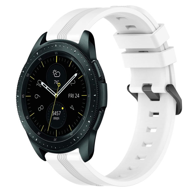 20mm Concave Striped Slicone Watch Band, For Samsung Galaxy Watch Active 2 40mm, For Samsung Galaxy Watch Active 2 44mm, For Samsung Galaxy Watch 42mm, For Samsung Galaxy Watch 6 44mm