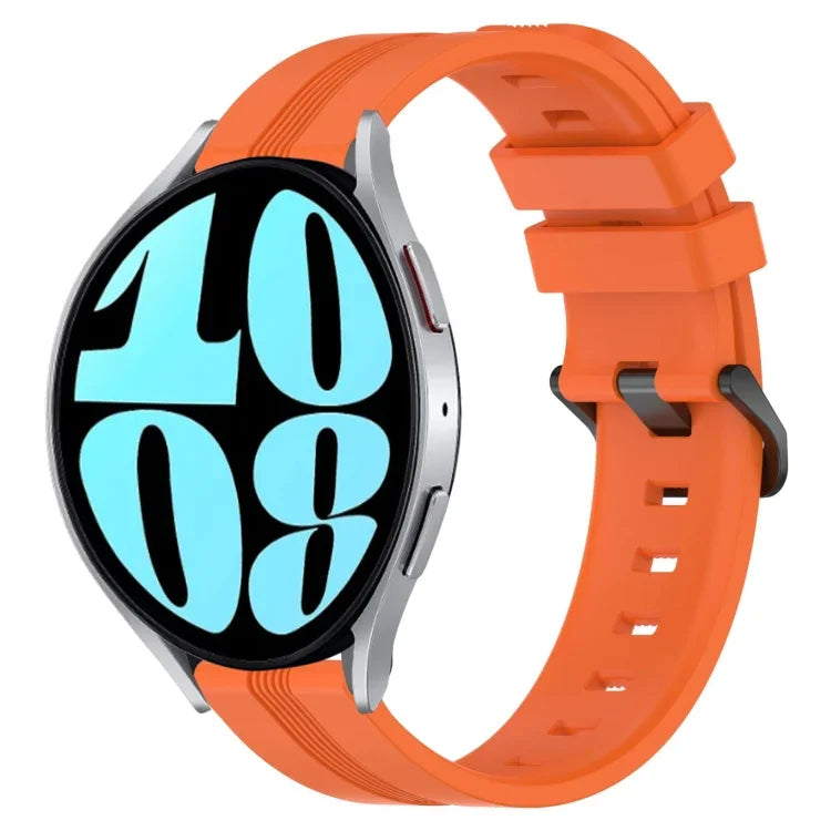 สายรัดนาฬิกาซิลิโคนลายเส้นเว้าขนาด 20 มม. สำหรับ Samsung Galaxy Watch 6 ขนาด 40 มม., สำหรับ Samsung Galaxy Watch 6 Classic ขนาด 43 มม.