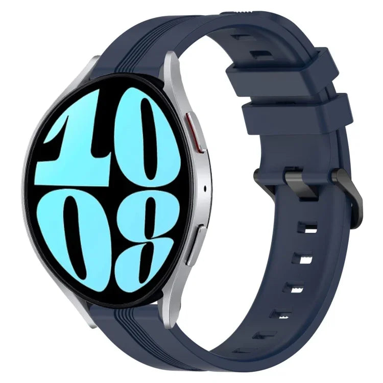 สายรัดนาฬิกาซิลิโคนลายเส้นเว้าขนาด 20 มม. สำหรับ Samsung Galaxy Watch 6 ขนาด 40 มม., สำหรับ Samsung Galaxy Watch 6 Classic ขนาด 43 มม.